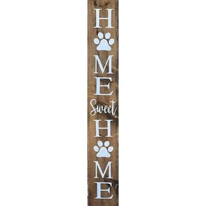 Front porch sign of sweet house, porch decoration, paw print sign vertical wooden sign front porch vertical wooden sign home decoration 16x4 inches, 16x4 Wood Sign