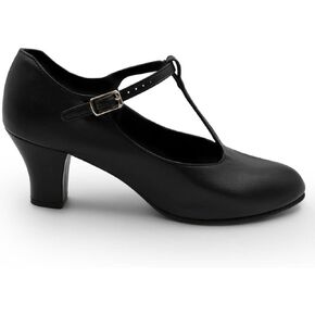 Capezio Women's Jr. Footlight T-Strap Character Shoe Oxford, 11 Wide Black