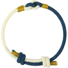 زوجين سلسلة سوار، حبل مطابقة سوار لصديقها صديقة، انزلاق عقدة الصداقة الحب وعد أساور قابلة للتعديل هدية مجوهرات لذكرى عيد الحب، الأبيض والأزرق in Kuwait