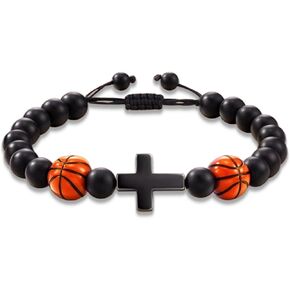 Soccer Football Basketball Baseball rugby Bracelets Gifts for Teen Boys Players Team Friend father Graduation Birthday with Message Card