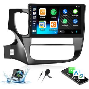 2+64G ستيريو سيارة أندرويد لميتسوبيشي أوتلاندر 2012-2018 مع Carplay Android Auto Mirror Link 10.1 بوصة شاشة تعمل باللمس FM RDS HiFi Bluetooth WiFi GPS+Camera&MIC