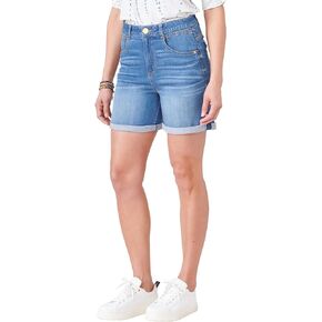 Democracy Women's Ab Solution Skyrise Cuffed Short, 7" Inseam