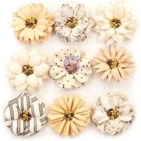 Prima Marketing Pretty Pale Paper Flowers 9/Pkg-Sweet Species