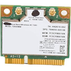 7260HMW Network Card 1200Mbps BT4.0 Dual Band 2.4/5GHz for Laptop Desktop Minihost Industrial Control Board AIO Mini PCIE for Win 7/10 Compatible