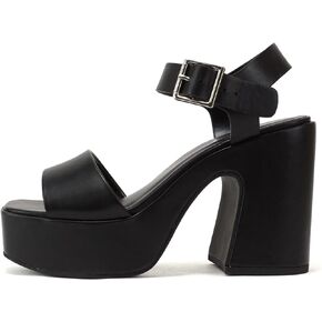 Women Open Toe Ankle Strap Platform Chunky Block High Heeled Sandal