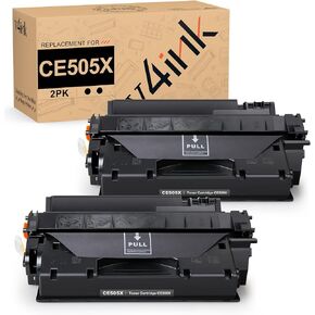 v4ink 2PK Compatible Toner Cartridge Replacement for HP 05X CE505X Toner Black Ink High Yield for use in HP P2055dn P2055 P2055D P2055X HP Pro 400 M401n M401dne M401dw MFP M425dn Printer