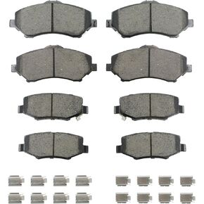 Ceramic Brake Pads, 8pcs Front Rear Brake Pads Brakes Kits Fits For 2007-2011 Dodge Nitro,2008-2012 Jeep Liberty,2007-2017Jeep Wrangler,2018 Jeep Wrangler JK…