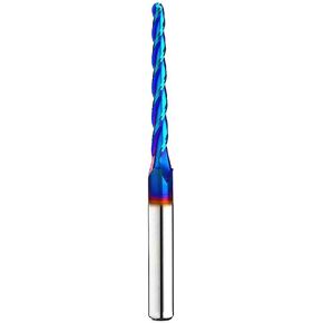 2PCS BRB228 Milling Cutters Ball Nose Solid Carbide Up Cut CNC Spiral Bits NACO Coated 2D 3D Carving Router Bit 1.0Deg with 1/8 Inch Cutting Dia