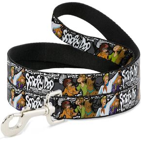 Buckle-Down Pet Leash - SCOOBY DOO Group Pose/Bones - 4 Feet Long - 1.5" Wide