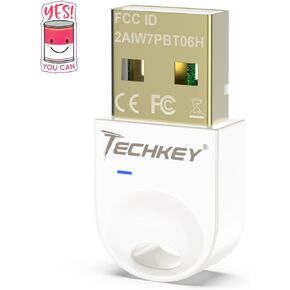 محول بلوتوث USB 5.3 لأجهزة الكمبيوتر المكتبية، قم بتوصيل وتشغيل جهاز استقبال وجهاز إرسال بلوتوث صغير V3 EDR Dongle لأجهزة الكمبيوتر المحمول بلوتوث Windows 11/10/8.1-أسود وأبيض in Kuwait