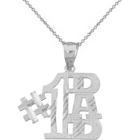 Charm #1 Dad Pendant Necklace (16" Chain + Sterling-Silver)