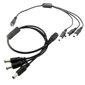 2pcs CCTV DC Power Splitter Cable 5.5mm x 2.5mm Female Jack to 3 Male 3 Ways Splitter Connector Cable 5.5mm x 2.5mm Adapter for LED Strip Surveillance Camera Security Camera