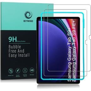 Ibywind Screen Protector For Samsung Galaxy Tab S9+/S9 Plus/ S9 FE+(12.4 Inches),with 2Pcs Tempered Glass[Fingerprint Reader,Easy to install]