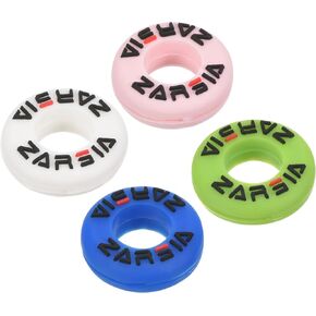 PATIKIL Tennis Vibration Dampener, 4 Pack Round-Shaped Silicone Shock Absorber Racket String Damping for Tennis Racquet, Blue, Pink, White, Green