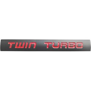 OnlyYou.X Twin Turbo Emblem Twin Turbo Badge Twin Turbo Decal Twin Turbo Sticker for Universal Cars 1 Piece Metal Red Black