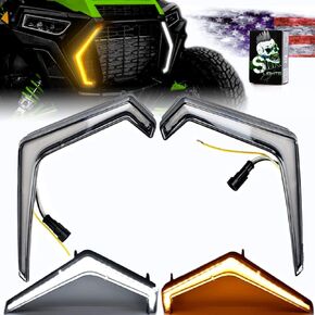 SLK-Lights LED Turn Signal light for Polaris RZR XP, Front Signature Accent Fang Light Assembly for Polaris RZR XP 1000 Turbo 2019 2020 2021 2022(#2884053, Clear 2pcs)