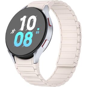 Meliya Bands Compatible with Samsung Galaxy Watch 6 Band 40mm 44mm, Galaxy Watch 6 Classic Bands 43mm 47mm, 20mm Soft Silicone Magnetic Link Sport Replacement Strap for Galaxy Watch 6 Band Women Men