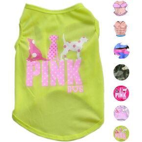 Dog Shirts Pet Shirts Dog T-Shirt Puppy Dog T Shirt Dog Vest Puppy Vest Pet Clothing Puppies Clothes for Small Dogs Doggie Tee Summer Apparel Female Dog Shirt Beach Wear­ (Green, Medium) in Kuwait