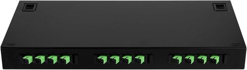 FYBOPTWU-12 صندوق حاوية مثبت على حامل 12 منفذ SC APC مع أسلاك التوصيل المصنوعة ووصلات التوصيل، صندوق لوحة التصحيح المحملة LGX 12 الأساسية يناسب خزانة رفوف مقاس 19 بوصة in Kuwait