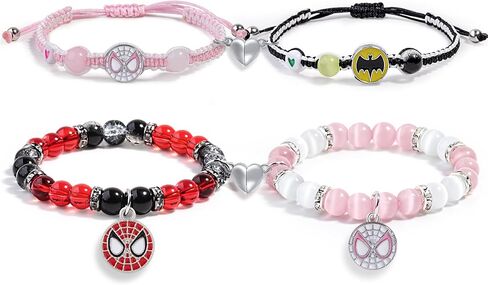 Couples/Friendship Matching Bracelets,Bat/Spider/kitty Bracelets Set, Valentine's Day Birthday Jewelry Gifts for Gf and Bf Soulmate, Matching Gifts for Husband&Wife Son&Daughters BFF (Spider Spider) in Kuwait