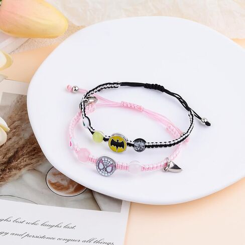 Couples/Friendship Matching Bracelets,Bat/Spider/kitty Bracelets Set, Valentine's Day Birthday Jewelry Gifts for Gf and Bf Soulmate, Matching Gifts for Husband&Wife Son&Daughters BFF (Spider Spider) in Kuwait