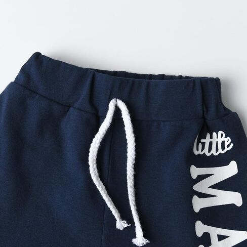 Newborn Infant Baby Boy Clothes Summer Short Sleeve Hooded Letter Print Romper Tops Shorts Outfits Set in Saudi Arabia