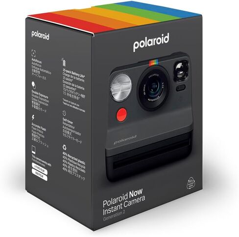 Polaroid Now 2nd Generation I-Type Instant Film Camera (Red) Bundle with Polaroid Color Film for I-Type x2, and Camera Lens Cloth (4 Items) (Black) in Saudi Arabia