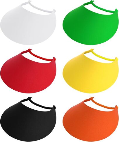 6Pcs Foam Sun Visors for Women Sun Visor Hat Summer Sun Protection Hat Adjustable Foam Visors with Coil Bands Assorted Colors Soft Visors for Beach Outdoor Sports Multi in Saudi Arabia