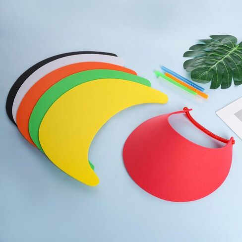 6Pcs Foam Sun Visors for Women Sun Visor Hat Summer Sun Protection Hat Adjustable Foam Visors with Coil Bands Assorted Colors Soft Visors for Beach Outdoor Sports Multi in Saudi Arabia