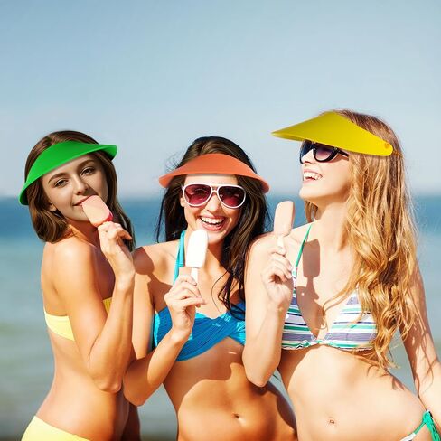 6Pcs Foam Sun Visors for Women Sun Visor Hat Summer Sun Protection Hat Adjustable Foam Visors with Coil Bands Assorted Colors Soft Visors for Beach Outdoor Sports Multi in Saudi Arabia