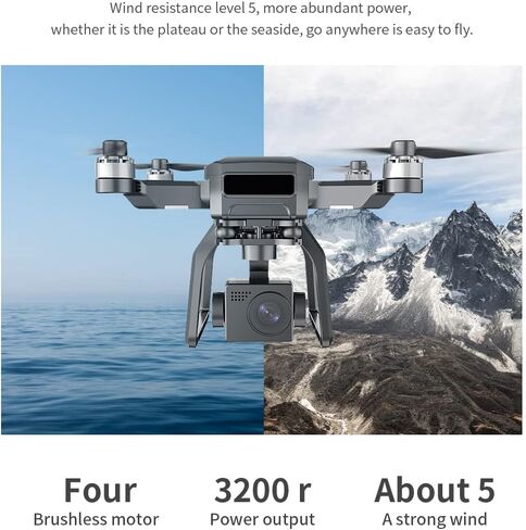 SJRC F7 PRO GPS Drone 4K Dual HD Camera 3-Axis Gimbal Professional Aerial Photography 3KM Brushless Quadcopter VS F11 4K Pro (One Battery) in Saudi Arabia