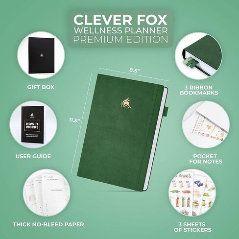 Clever Fox Wellness Planner Premium – Daily Lifestyle Journal to Support Health, Nutrition & Exercise – Healthy Living Journal with Meal, Exercise & Habit Trackers – Lasts 3 Months (Lavender) in Saudi Arabia