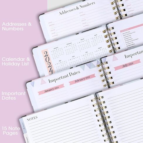 2024 Planner - Weekly & Monthly Planner 2024 with Gift Box, Jan 2024 - Dec 2024, Planner 2024, 8" x 10" Thick Paper, Back Pocket with 15 Notes Pages + 12 Monthly Tabs in Saudi Arabia