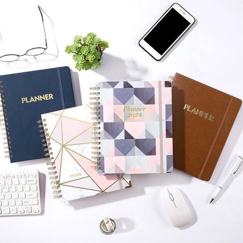 2024 Planner - Weekly & Monthly Planner 2024 with Gift Box, Jan 2024 - Dec 2024, Planner 2024, 8" x 10" Thick Paper, Back Pocket with 15 Notes Pages + 12 Monthly Tabs in Saudi Arabia