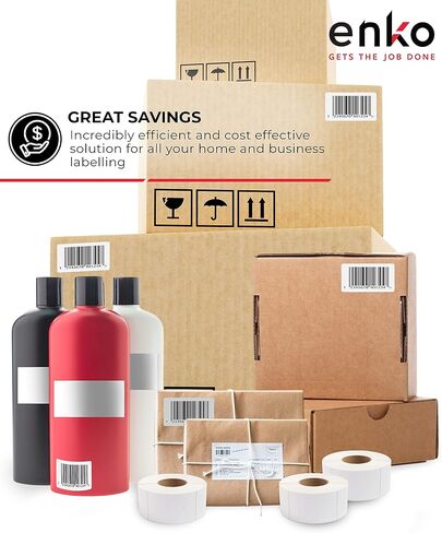 enKo [3 Rolls, 1050 Labels] - 3 x 5" Direct Thermal Labels, FBA Stickers, FN SKU Labels Compatible for Zebra/Eltron in Saudi Arabia
