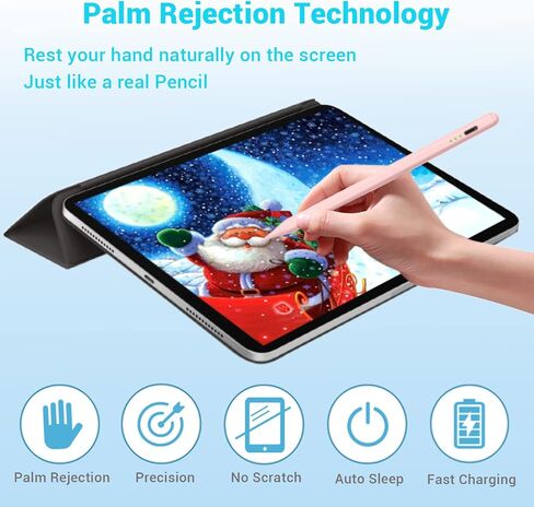 Stylus Pen for Apple Ipad Pencil - Pencil 2nd for iPad 9th 10th Generation Apple Pen with Palm Rejection 2018-2024 Ipad 6th 7th 8th 9th 10th Gen Mini 6/5 Ipad Air 3/4/5 Gen iPad Pro 11-12.9 inch White in Saudi Arabia