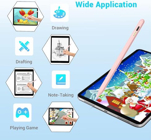 Stylus Pen for Apple Ipad Pencil - Pencil 2nd for iPad 9th 10th Generation Apple Pen with Palm Rejection 2018-2024 Ipad 6th 7th 8th 9th 10th Gen Mini 6/5 Ipad Air 3/4/5 Gen iPad Pro 11-12.9 inch White in Saudi Arabia