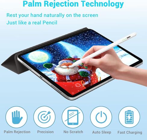 Stylus Pen for Apple Ipad Pencil - Pencil 2nd for iPad 9th 10th Generation Apple Pen with Palm Rejection 2018-2024 Ipad 6th 7th 8th 9th 10th Gen Mini 6/5 Ipad Air 3/4/5 Gen iPad Pro 11-12.9 inch White in Saudi Arabia