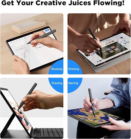 قلم TiMOVO Stylus لجهاز Microsoft Surface، قلم مغناطيسي رفيع 2 لجهاز Surface Pro 9/8/7+/7/6/5/4/3/X، Surface 3، Go 3/2/1، Book 3/2/1، كمبيوتر محمول 3/2/1، ستوديو 2+/2/1، قلم HP Stylus، قلم HP Envy X360 4096 ضغط in Kuwait