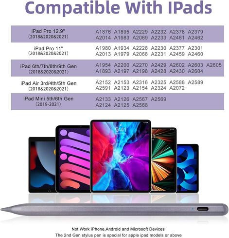 Apple Pencil 2nd Generation for iPad 10th Generation Pen,Stylus for iPad Air 5th Generation Pencil Apple iPad Pro Pen,iPad Mini 6th/5th,iPad 8th 9th 10th Gen,iPad Air 13-Inch iPad Pencil White in Kuwait