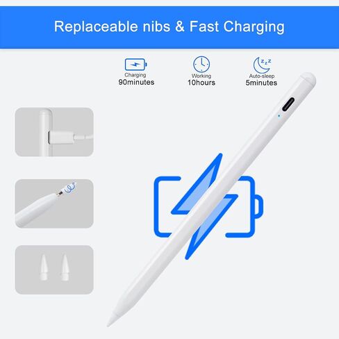 Apple Pencil 2nd Generation for iPad 10th Generation Pen,Stylus for iPad Air 5th Generation Pencil Apple iPad Pro Pen,iPad Mini 6th/5th,iPad 8th 9th 10th Gen,iPad Air 13-Inch iPad Pencil White in Saudi Arabia