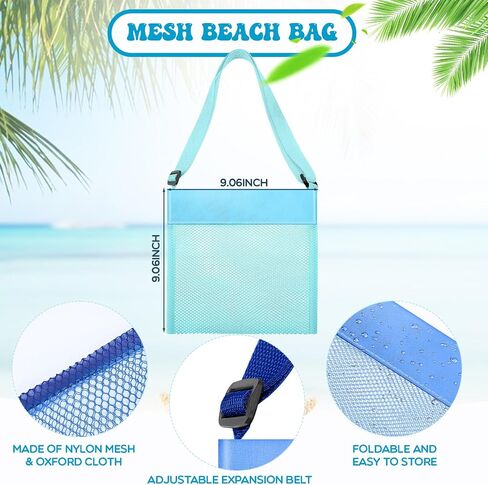 Jexine 100 Pack Shell Bag Bulk Colorful Mesh Beach Bag for Kids Collecting Bags Nylon Sand Bags with Adjustable Straps Seashell Bags for Child Holding Beach Picnic Activities, 7 Colors in Saudi Arabia