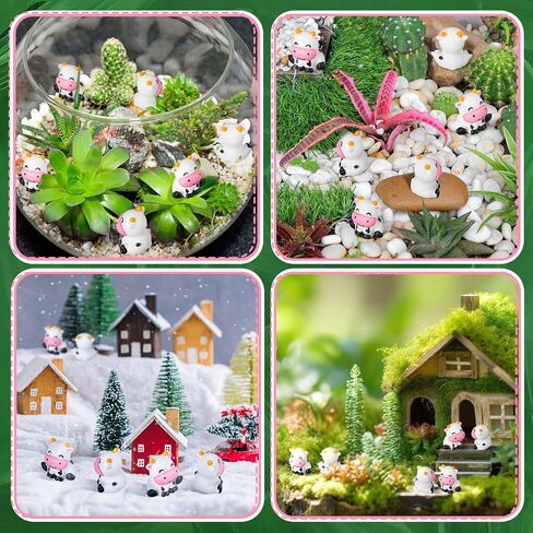 36 Pcs Mini Cow Figurine Cow Decoration Cute Cow Statues Handmade Resin Cow Sculpture Ornament for Decorations Home Bathroom Office Kitchen Garden Desk in Saudi Arabia