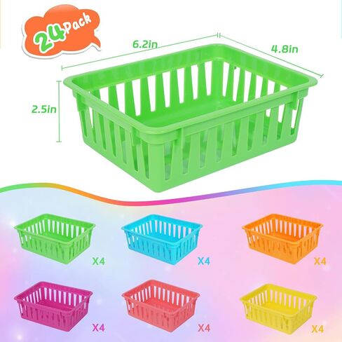 ZZYFGH 12 Pack Pencil Holder for Kids Desk, Colorful Pen Baskets Tray for Organizing Classroom Supplies in Kuwait