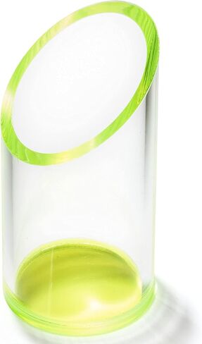 OfficeGoods Acrylic Pen & Pencil Holder - Modern Cylinder Design - Beautiful Desk Organizer for Home or Office - Contrasting Base & Rim - 5.25" H x 2.5" W - Neon Green in Saudi Arabia