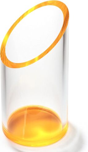 OfficeGoods Acrylic Pen & Pencil Holder - Modern Cylinder Design - Beautiful Desk Organizer for Home or Office - Contrasting Base & Rim - 5.25" H x 2.5" W - Neon Green in Kuwait