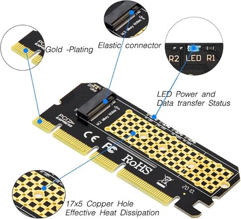 موسع PCIe إلى M.2 NVMe، بطاقة تمديد PCI-e 4.0 لمحول M.2 2280 2260 2242 2230 SSD in Kuwait