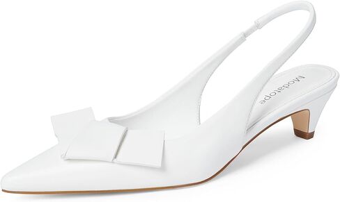 Modatope Kitten Heels for Women Bow Pointed Closed Toe Slingback Low Heels Sandals Women Pumps Wedding Dress Shoes in Saudi Arabia