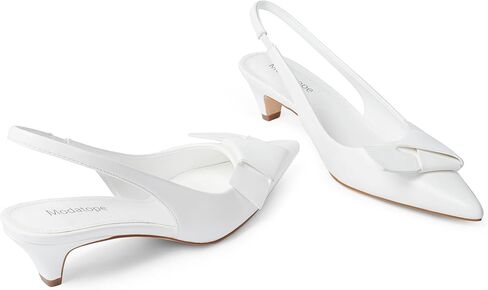 Modatope Kitten Heels for Women Bow Pointed Closed Toe Slingback Low Heels Sandals Women Pumps Wedding Dress Shoes in Saudi Arabia