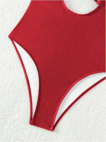 MakeMeChic Women's One Piece Swimsuit Cut Out Ruffle Trim Tummy Control Bathing Suit in Saudi Arabia